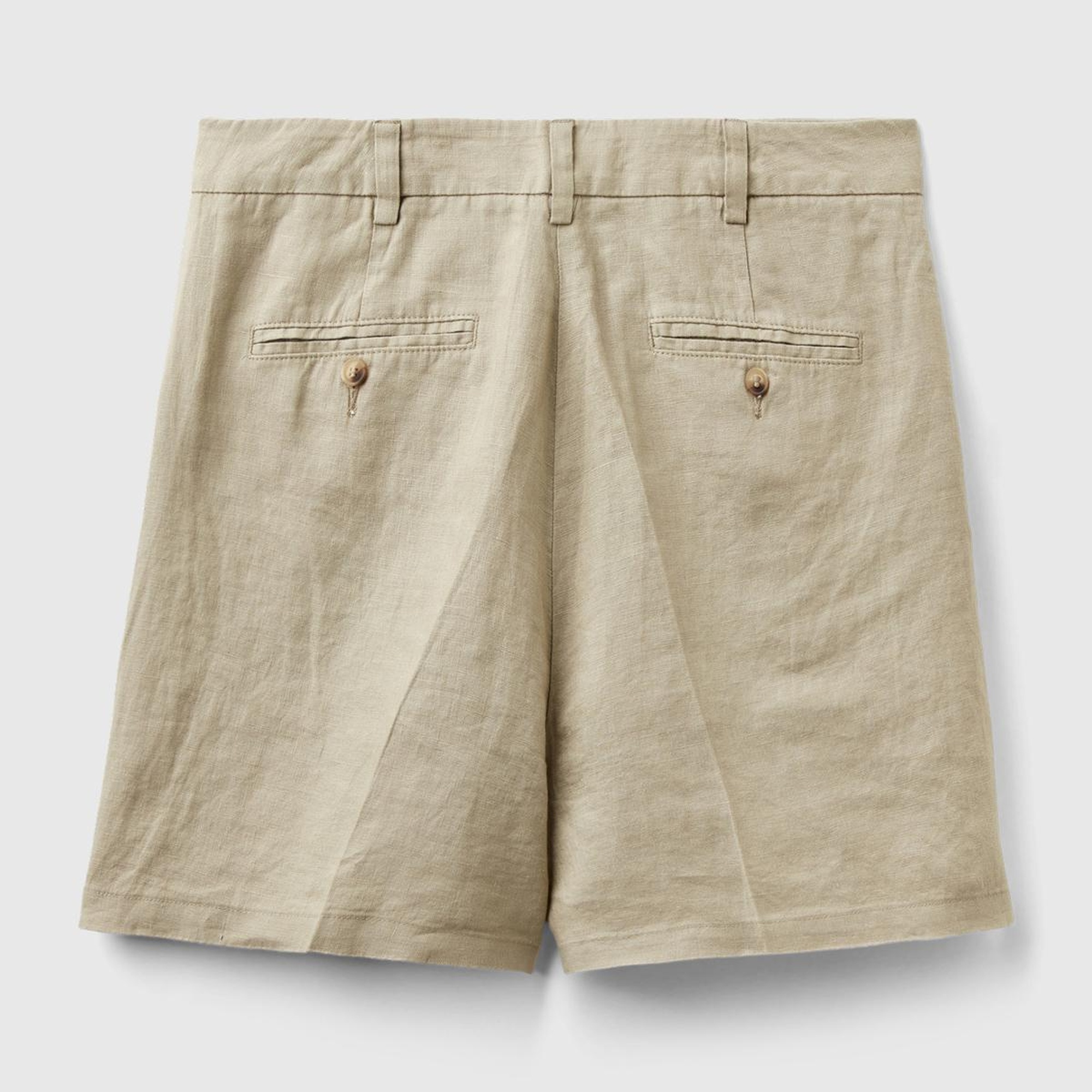 Kadın Haki %100 Keten Kısa Şort