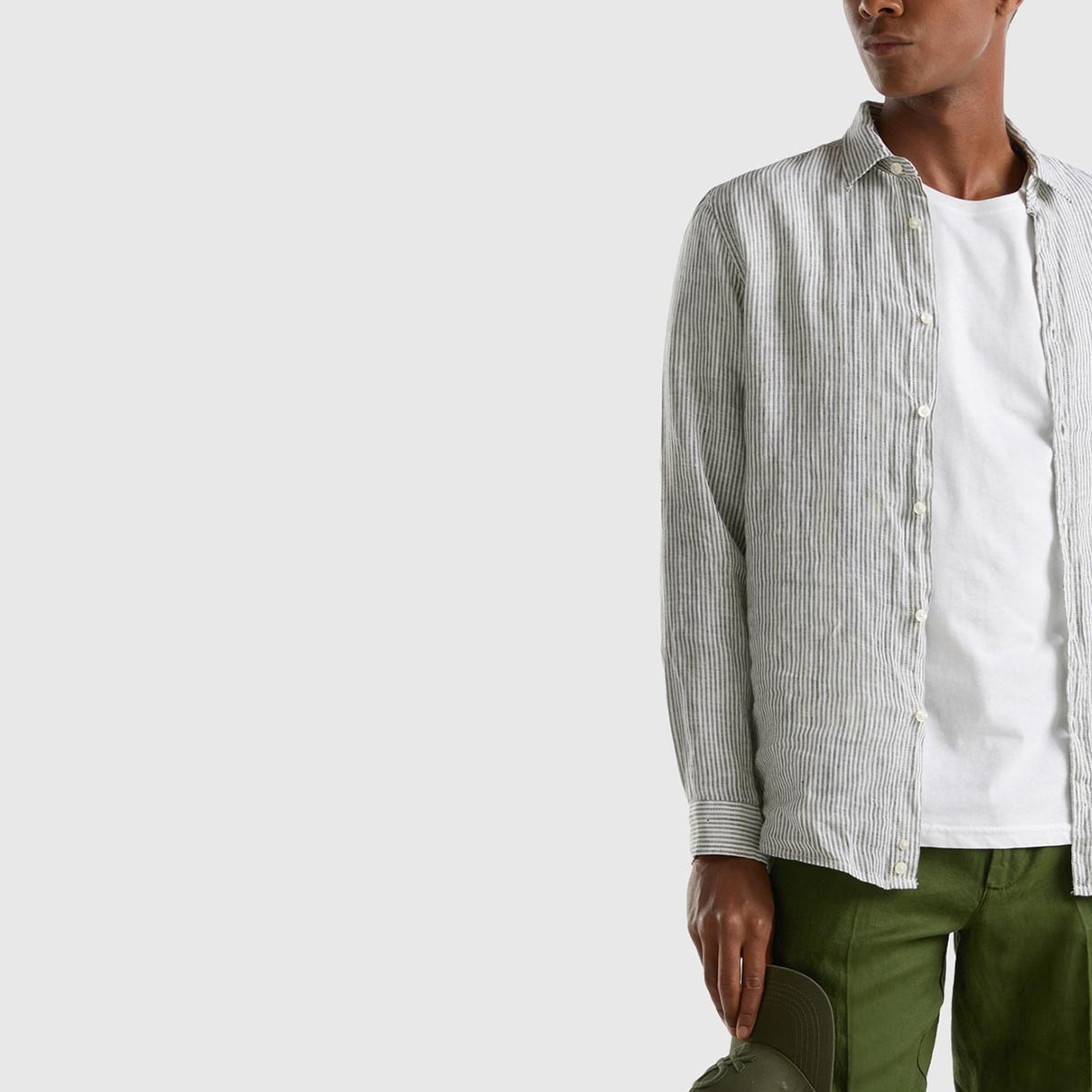 Erkek Koyu Yeşil %100 Keten Pantolon