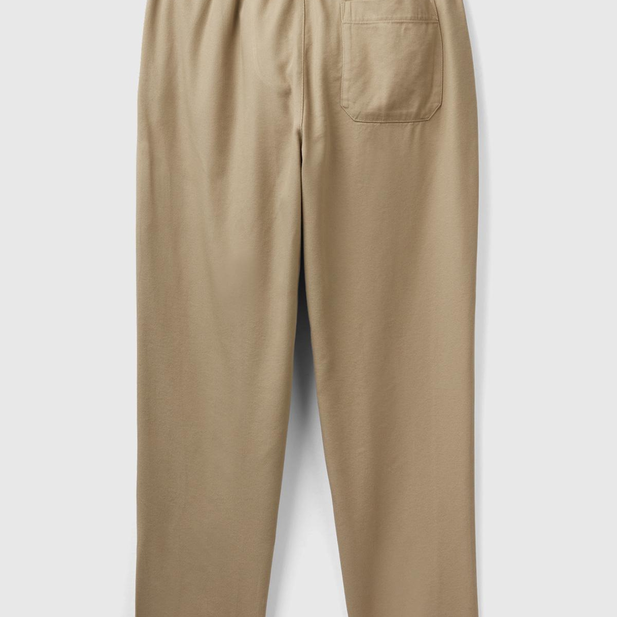 Erkek Haki Pamuk Karışımlı Yama Cepli Beli Büzgülü İpli Jogger Pantolon