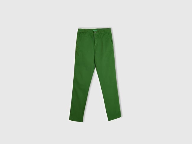  Kadın Soluk Yeşil Elastanlı Basic Chino Pantolon