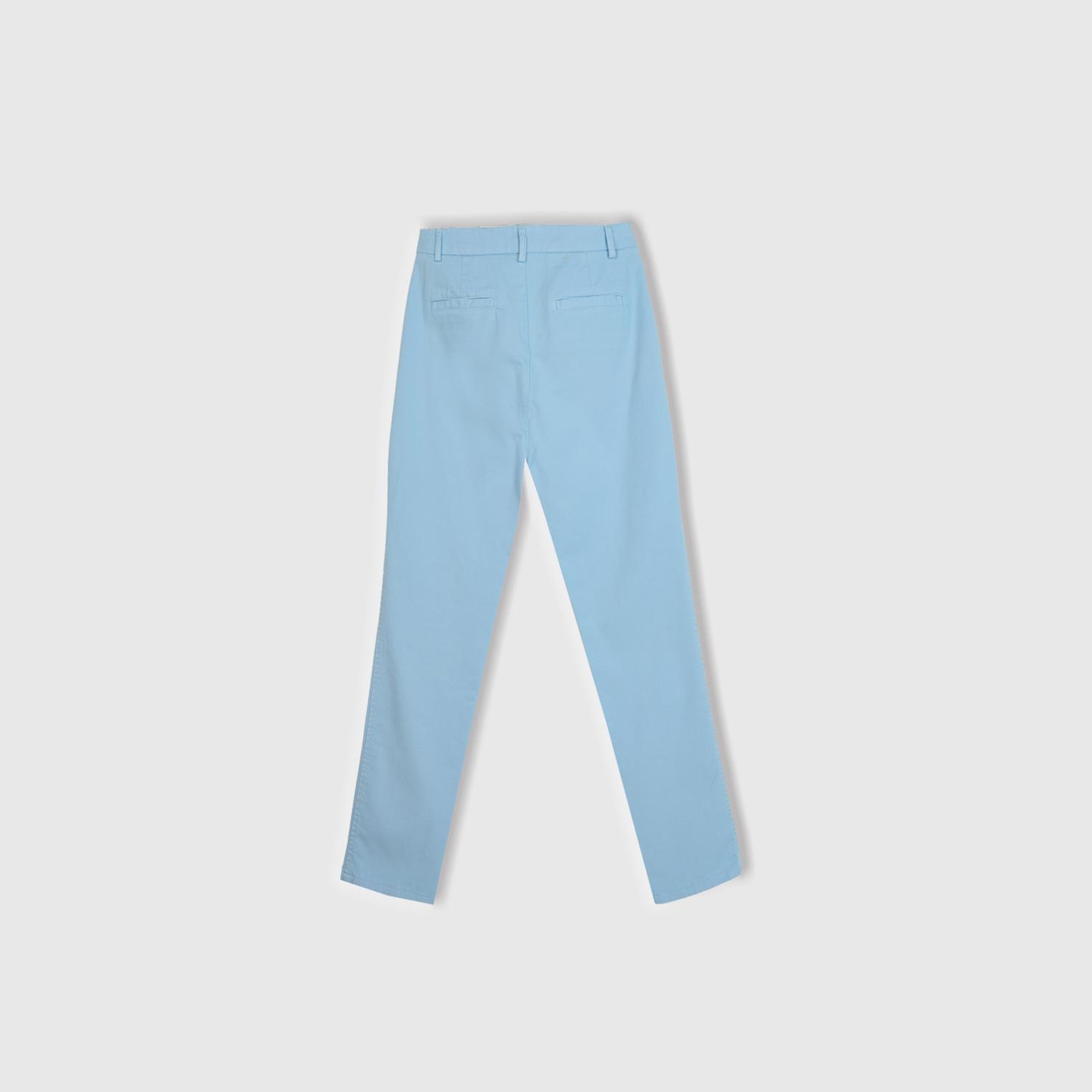 Kadın Açık Mavi Elastanlı Basic Chino Pantolon