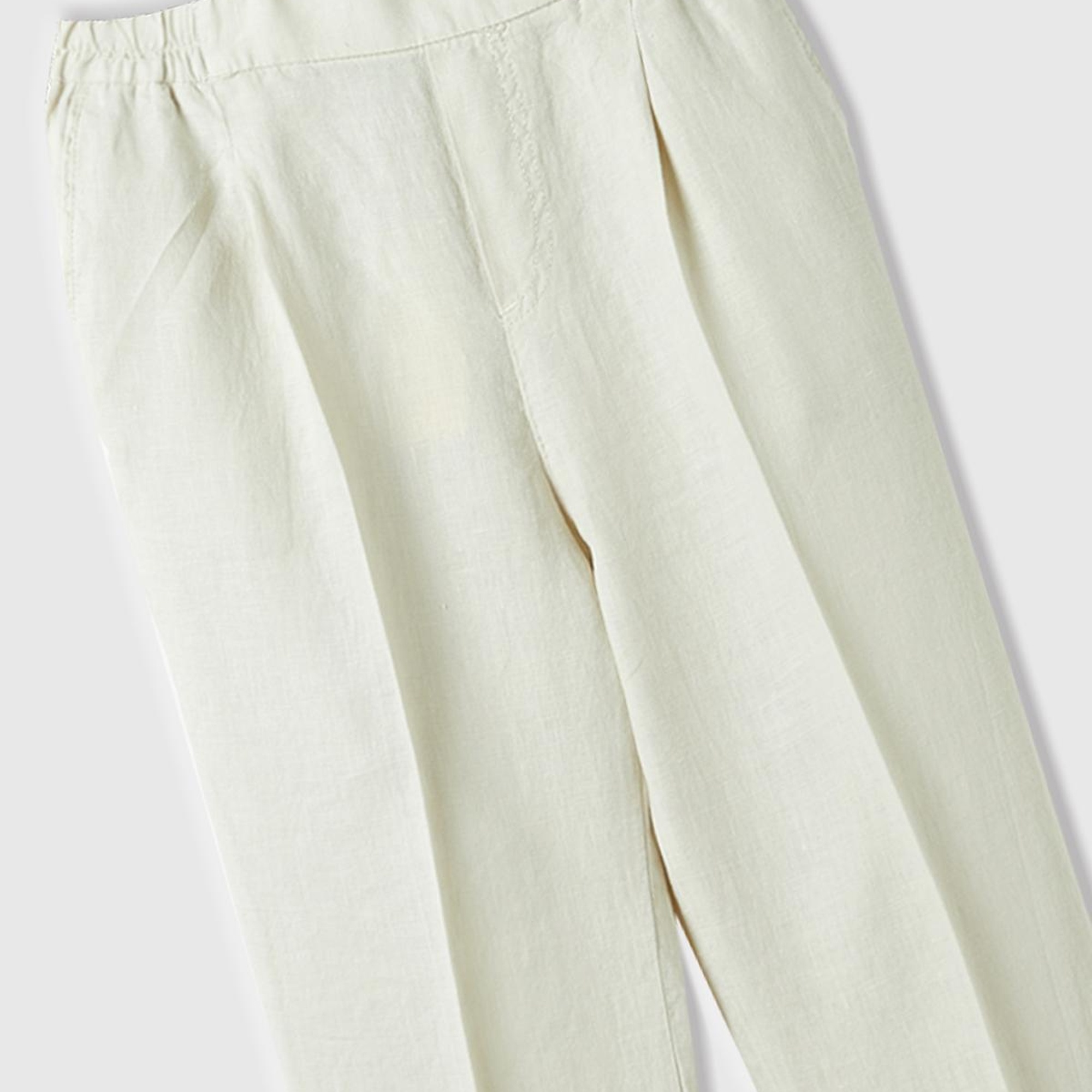 Kadın %100 Keten Beli Lastikli Pantolon