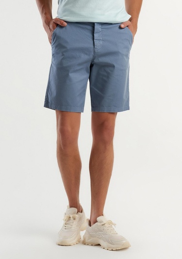  Erkek Gri Chino Bermuda