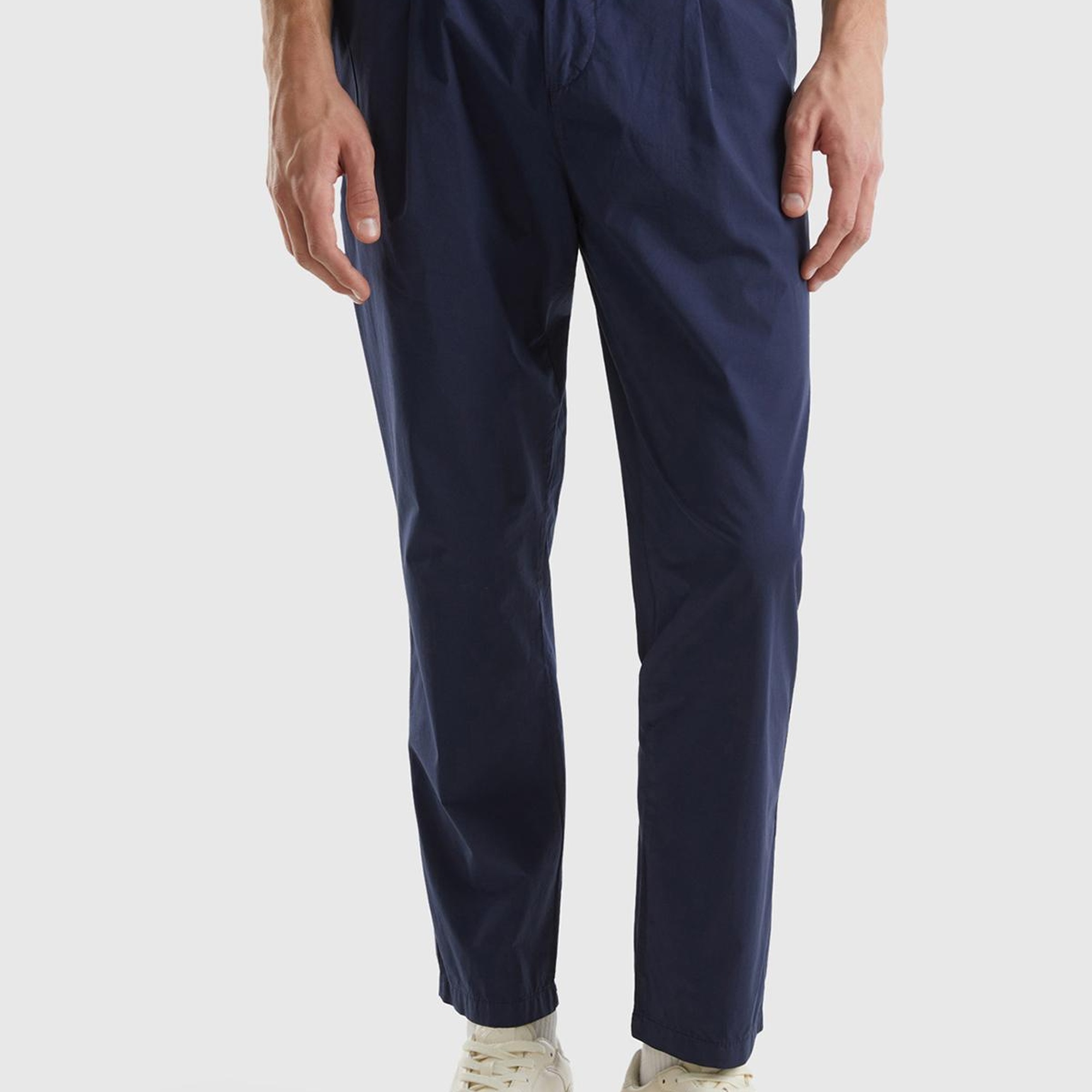 Erkek Lacivert Pamuk Karışımlı 4 Cepli Chino Pantolon