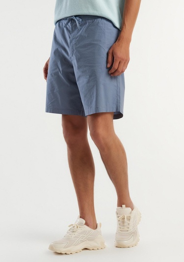  Erkek Gri %100 Pamuk 4 Cepli Beli Büzgülü İpli Kısa Şort