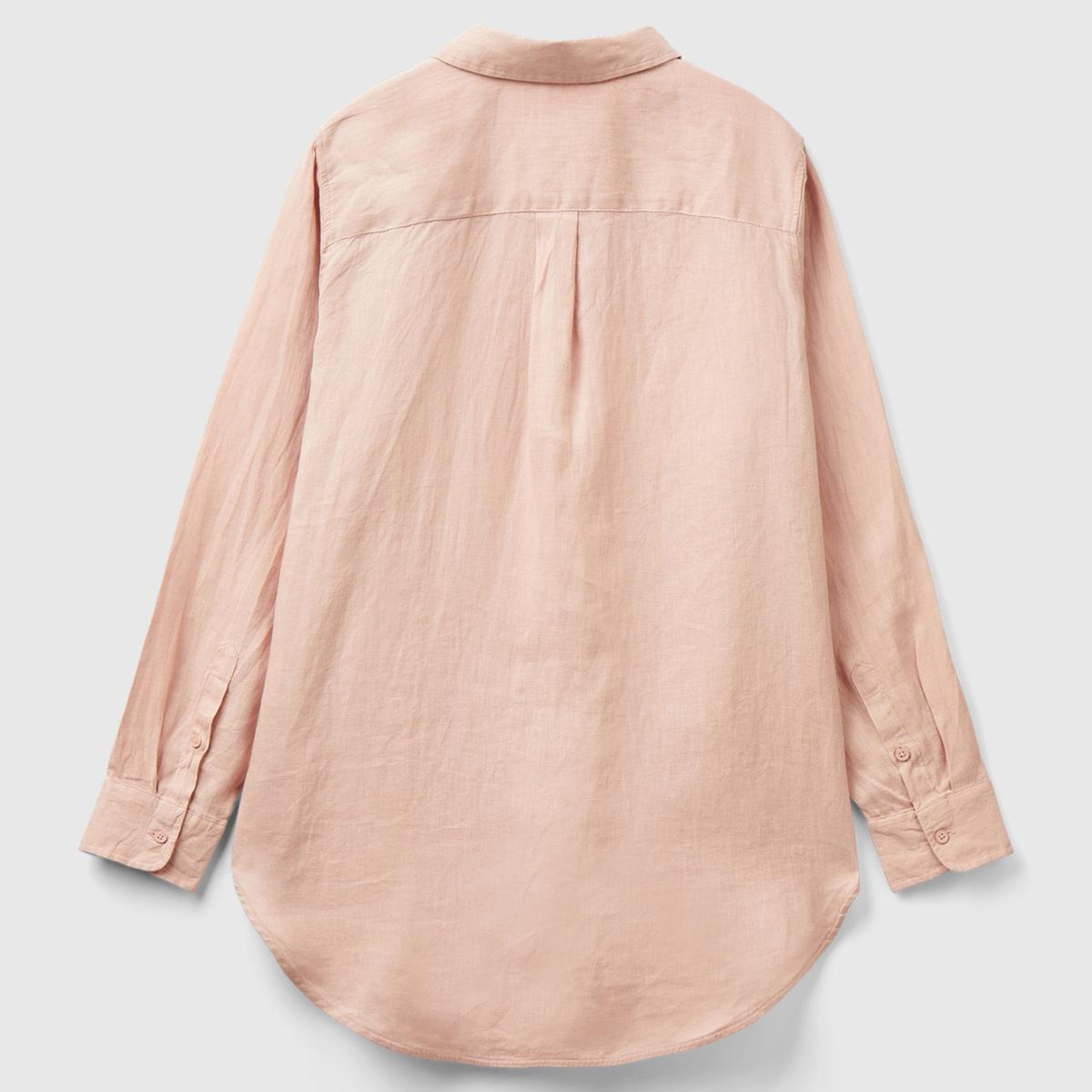 Kadın Pudra %100 Keten Gömlek