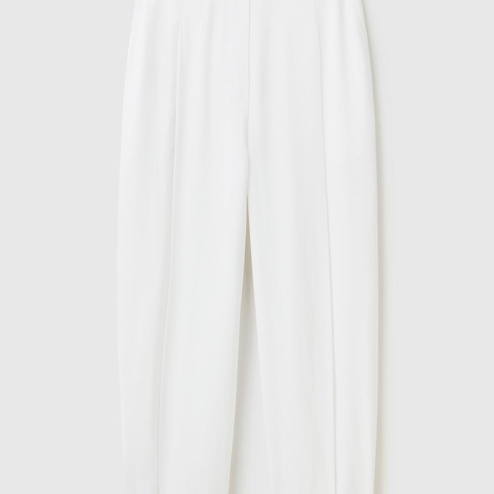 Kadın Beyaz %100 Liyosel Bol Kesim Beli Lastikli Pantolon