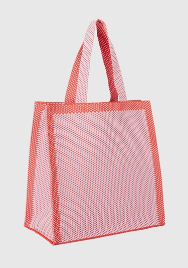  Kadın Lila Önü Logo İşlemeli Örgü Motifli Çift Saplı Omuz Çantası