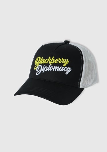  Erkek Siyah Pamuk Karışımlı 3D İşlemeli Arkası File Detaylı Şapka