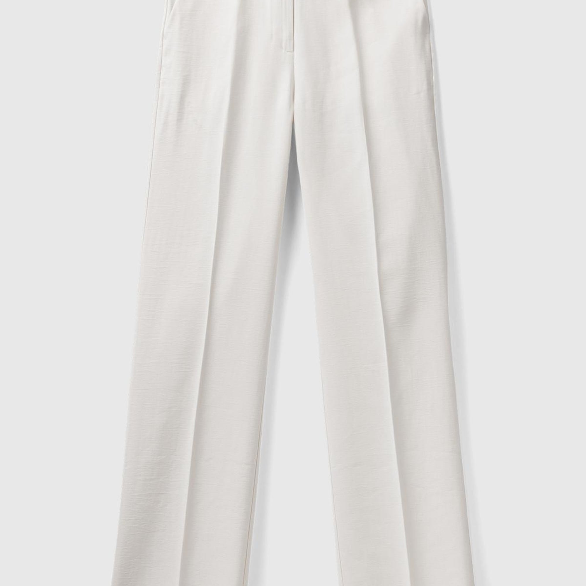 Kadın Krem Viskoz Karışımlı Bol Paça Pantolon