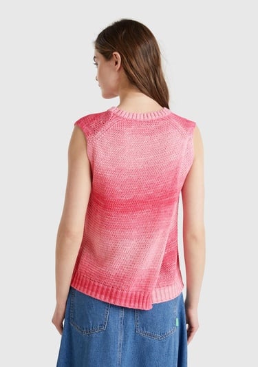  Kadın Pembe Mix %100 Pamuk Gölge Efektli Ribanalı Relax Fit Süveter