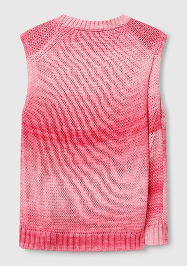  Kadın Pembe Mix %100 Pamuk Gölge Efektli Ribanalı Relax Fit Süveter