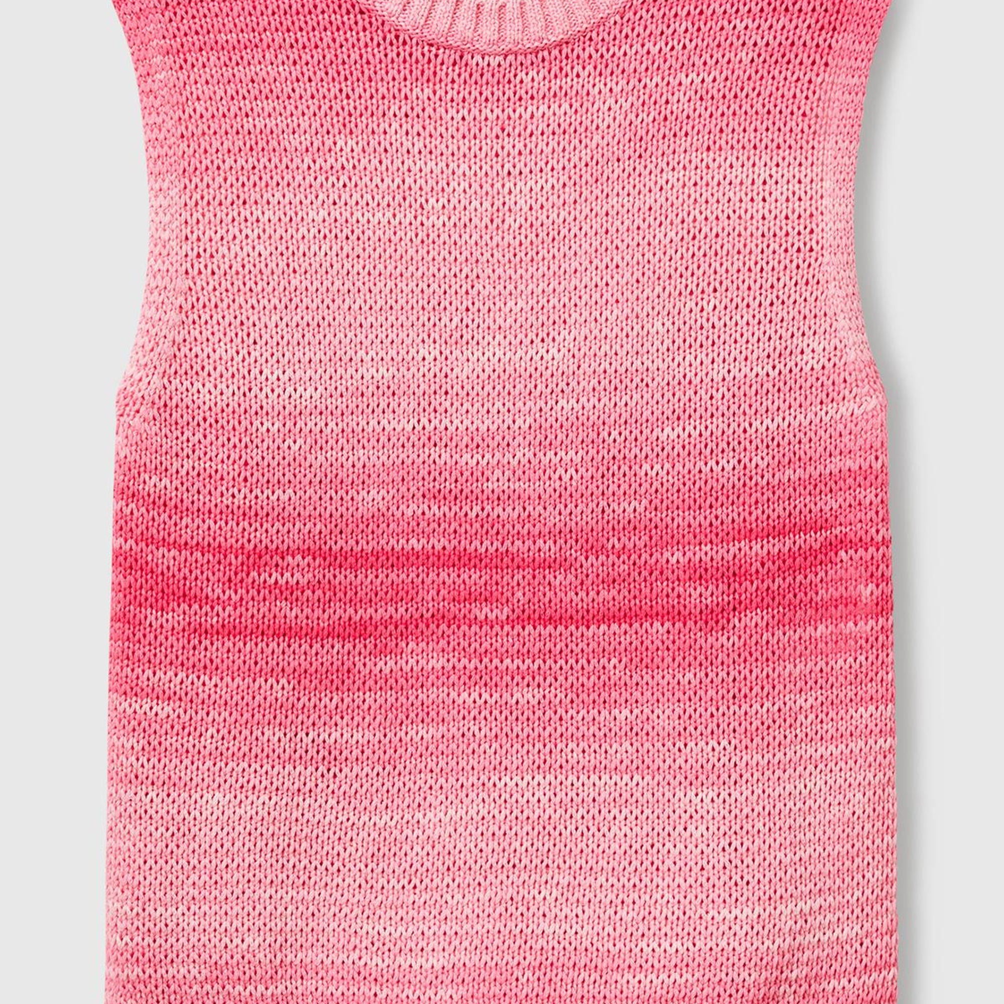 Kadın Pembe Mix %100 Pamuk Gölge Efektli Ribanalı Relax Fit Süveter