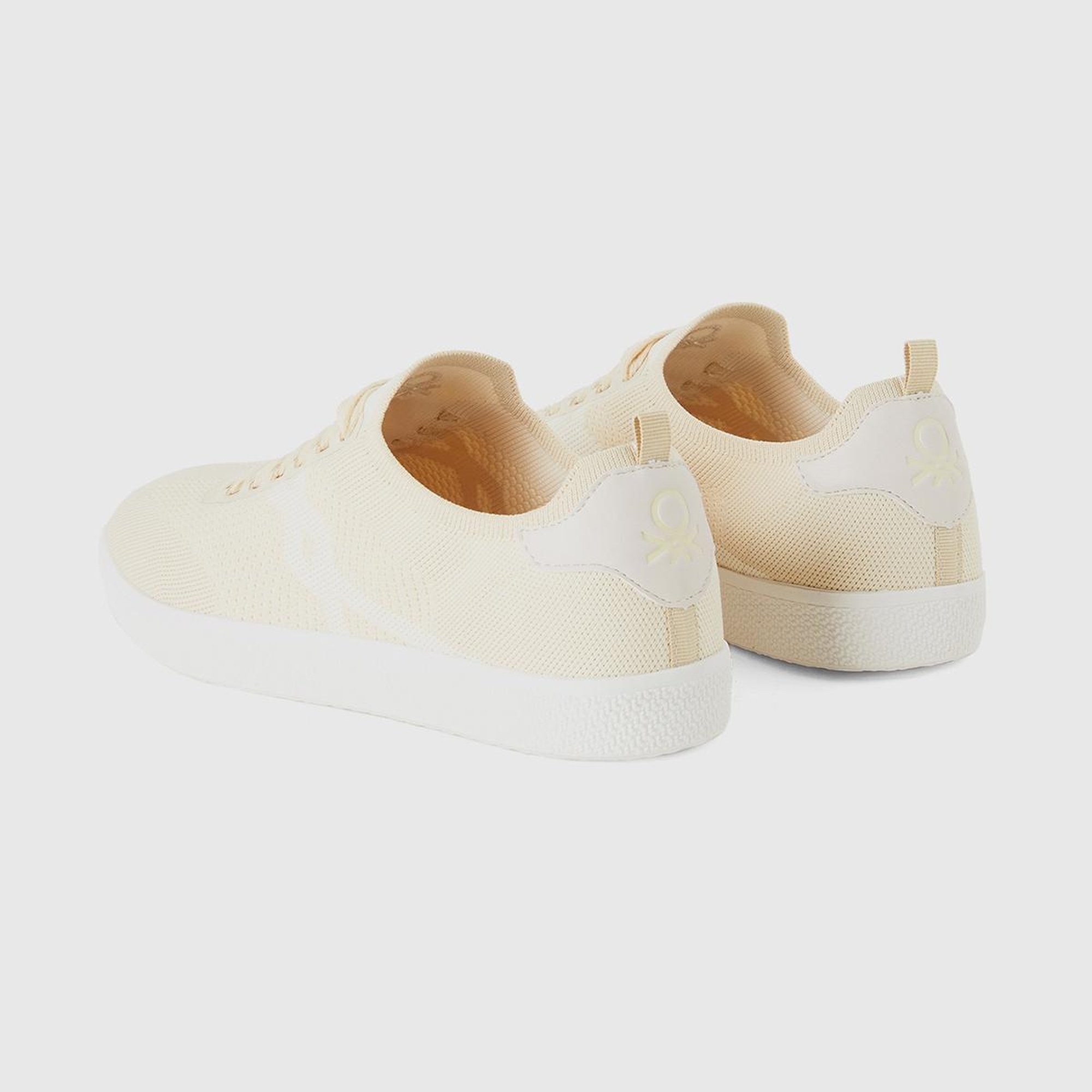 Kadın Krem Önü ve Arkası Logo Detaylı Çok Renkli Bağcıklı Sneaker