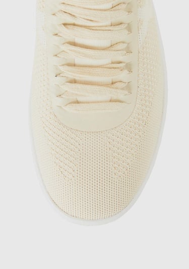  Kadın Krem Önü ve Arkası Logo Detaylı Çok Renkli Bağcıklı Sneaker