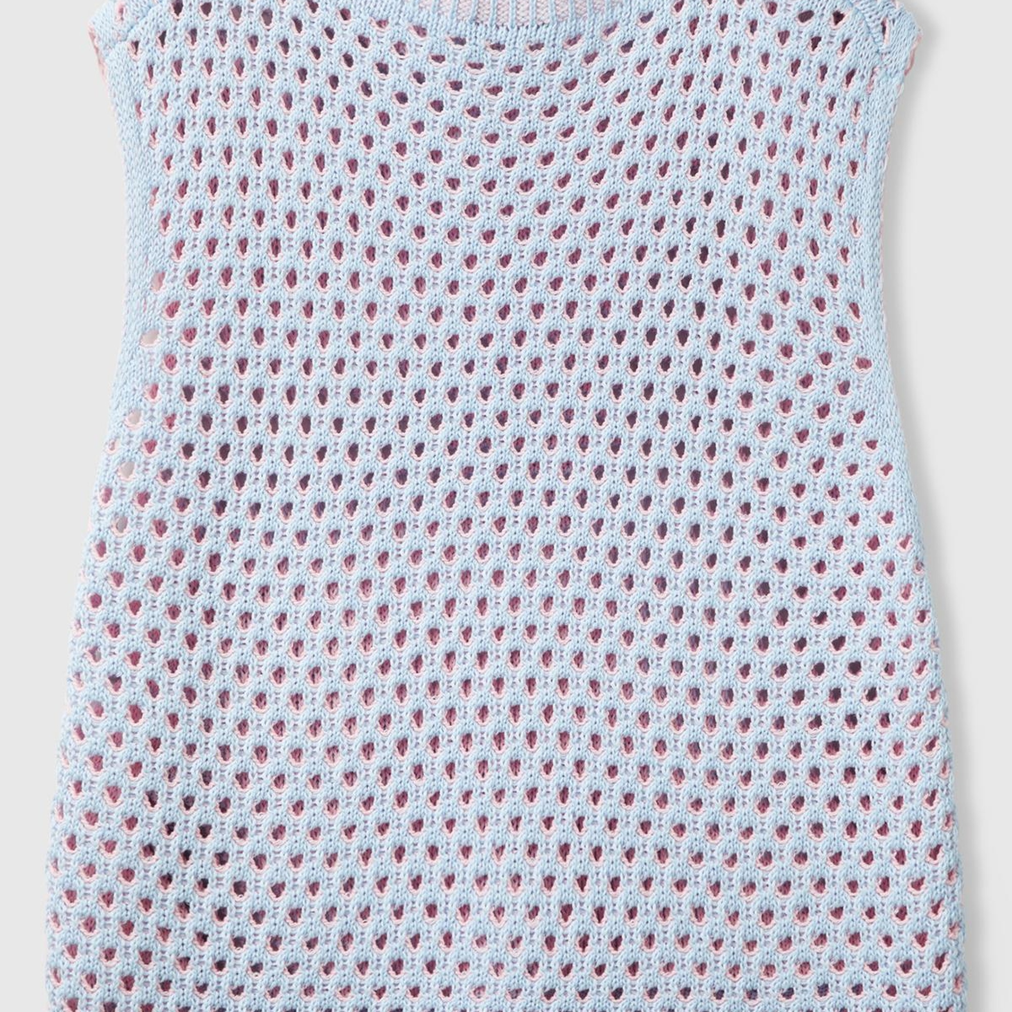 Kadın Açık Mavi Pamuk Karışımlı Kontrast Yanları Düğmeli Relax Fit Süveter