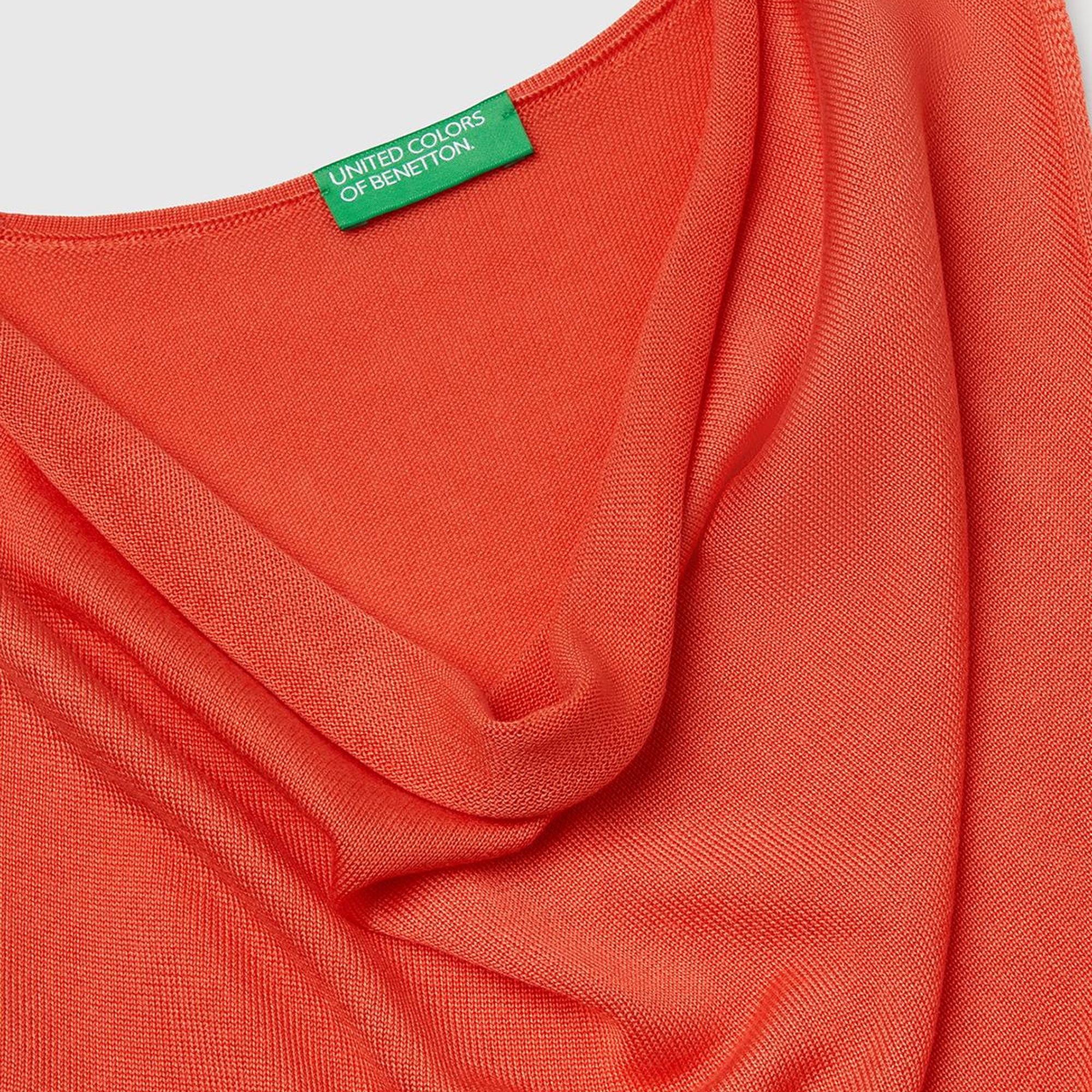 Kadın Turuncu %100 Liyosel Kolsuz Regular Fit Kazak