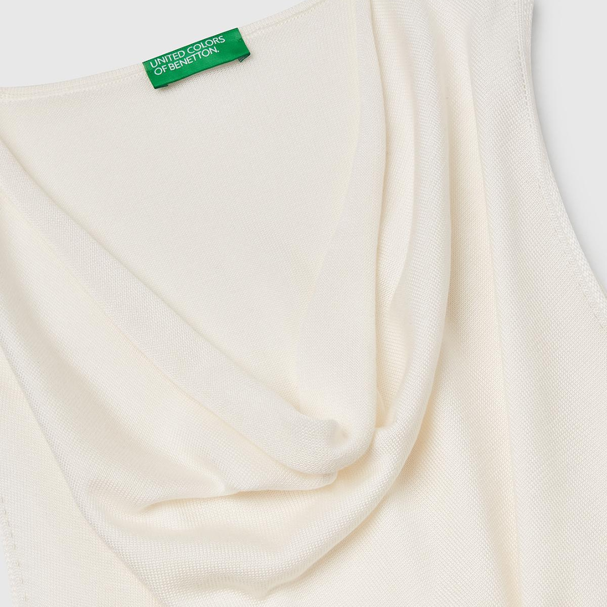 Kadın Krem %100 Liyosel Kolsuz Regular Fit Kazak