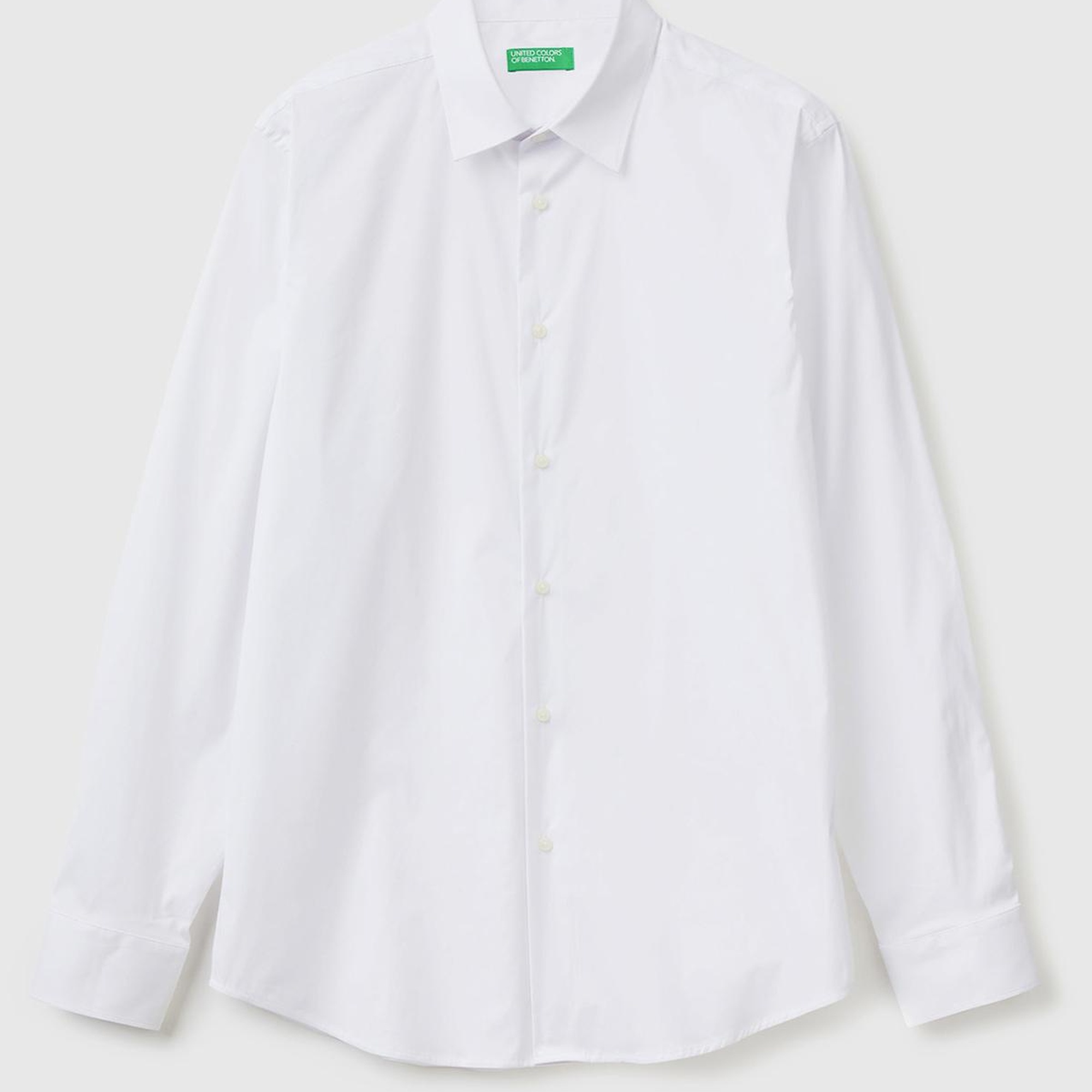 Erkek Beyaz Esnek Gömlek