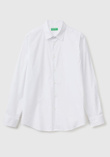  Erkek Beyaz Esnek Gömlek