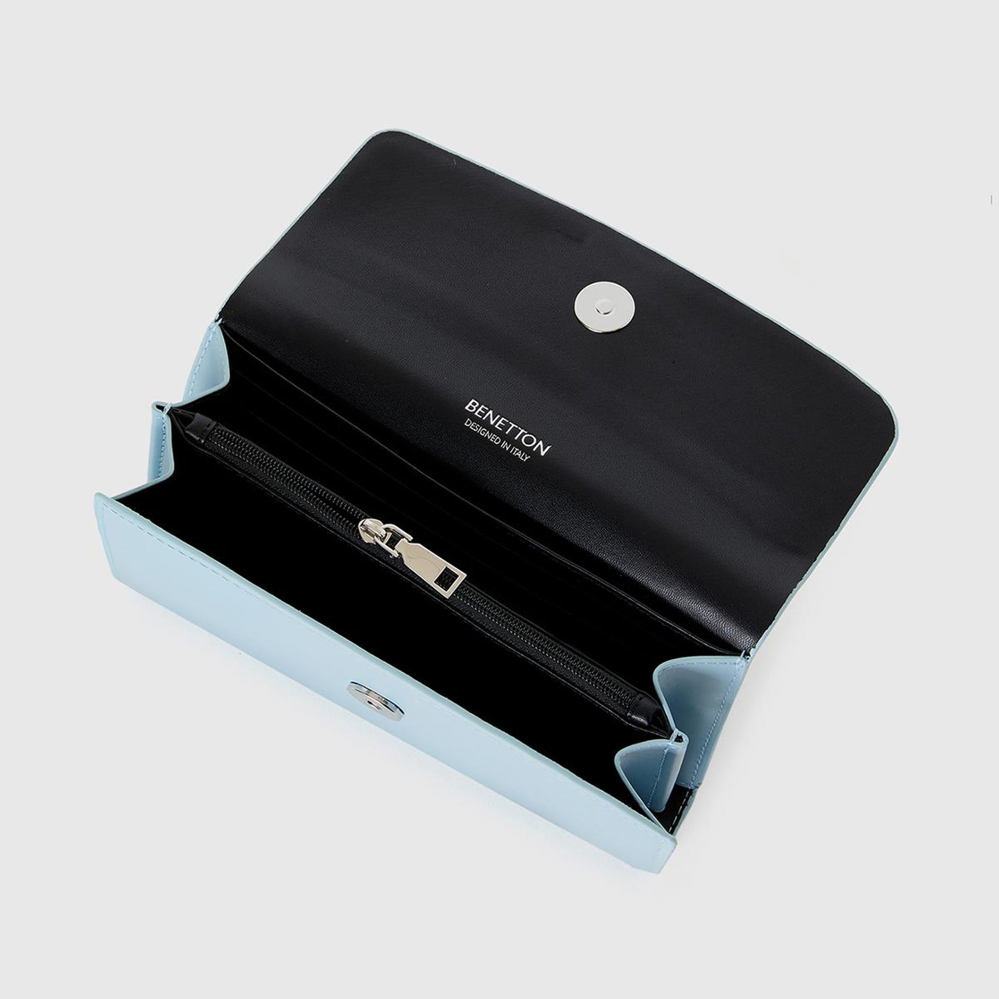 Kadın Açık Mavi Tokası Logo Detaylı Dikdörtgen El Çantası