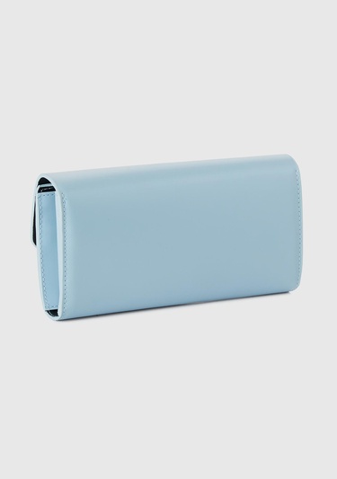  Kadın Açık Mavi Tokası Logo Detaylı Dikdörtgen El Çantası