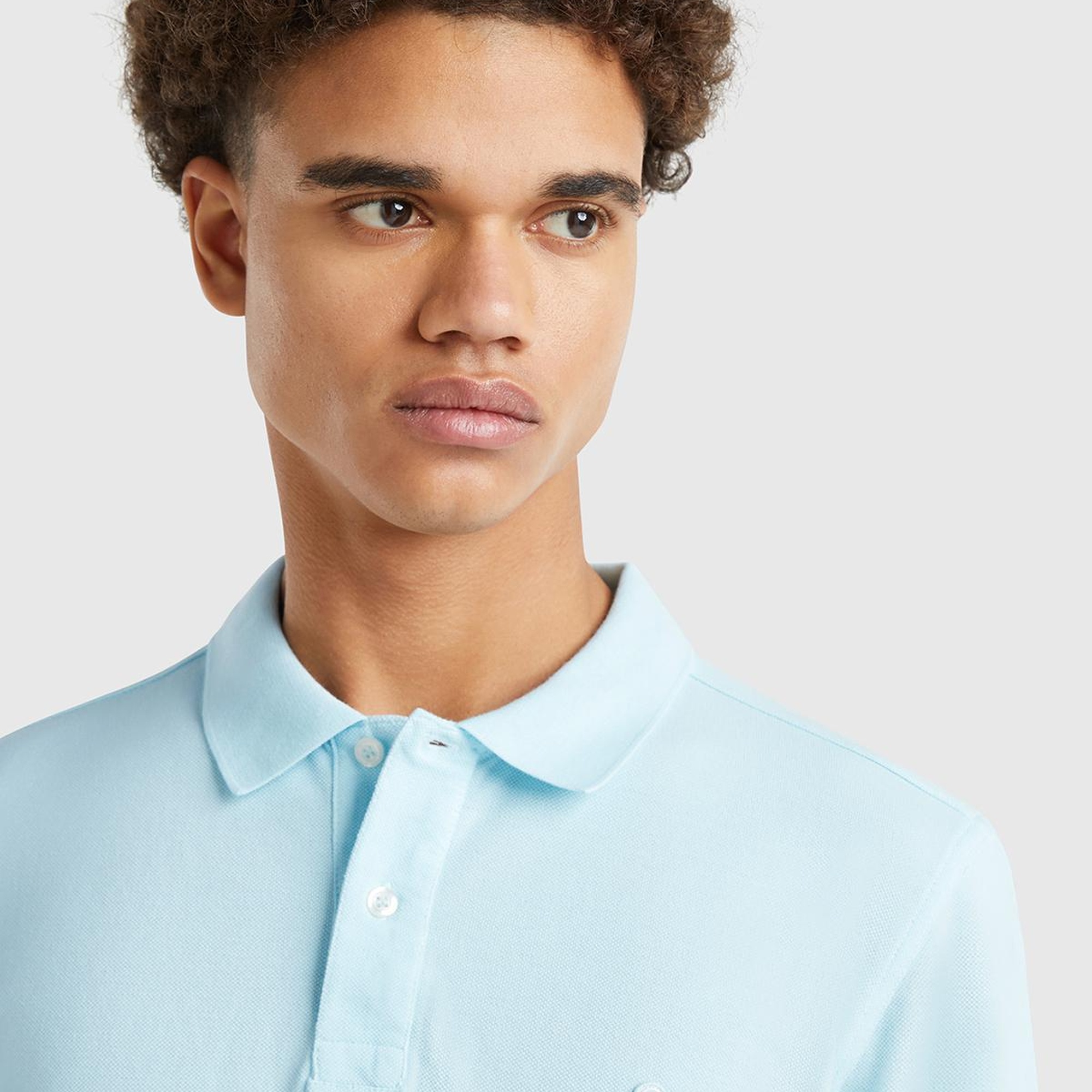 Erkek Açık Mavi Regular Fit Kısa Kollu Polo T-Shirt