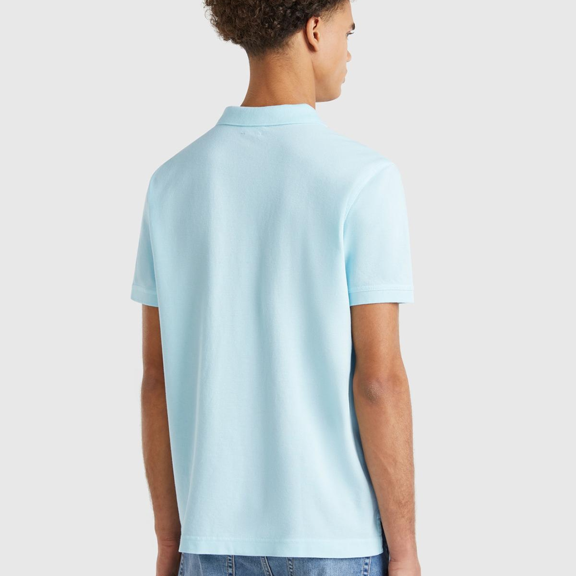 Erkek Açık Mavi Regular Fit Kısa Kollu Polo T-Shirt