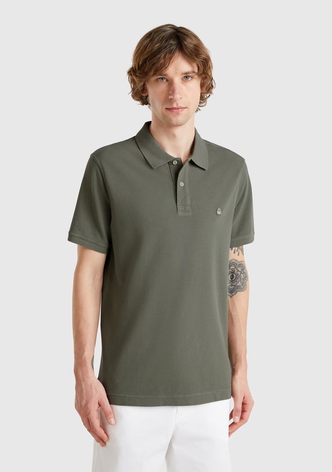  Erkek Soluk Yeşil Regular Fit Kısa Kollu Polo T-Shirt