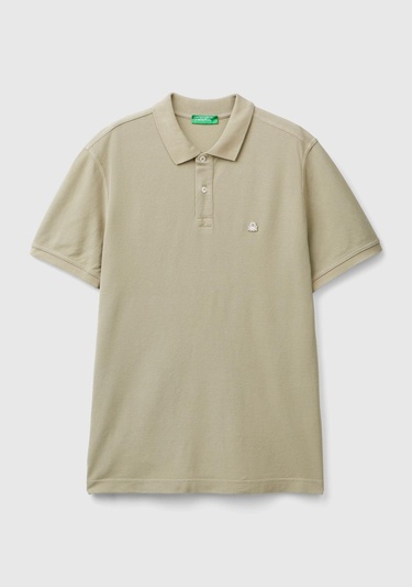  Erkek Bej Regular Fit Kısa Kollu Polo T-Shirt