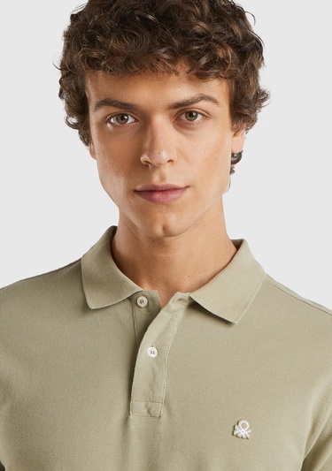  Erkek Bej Regular Fit Kısa Kollu Polo T-Shirt