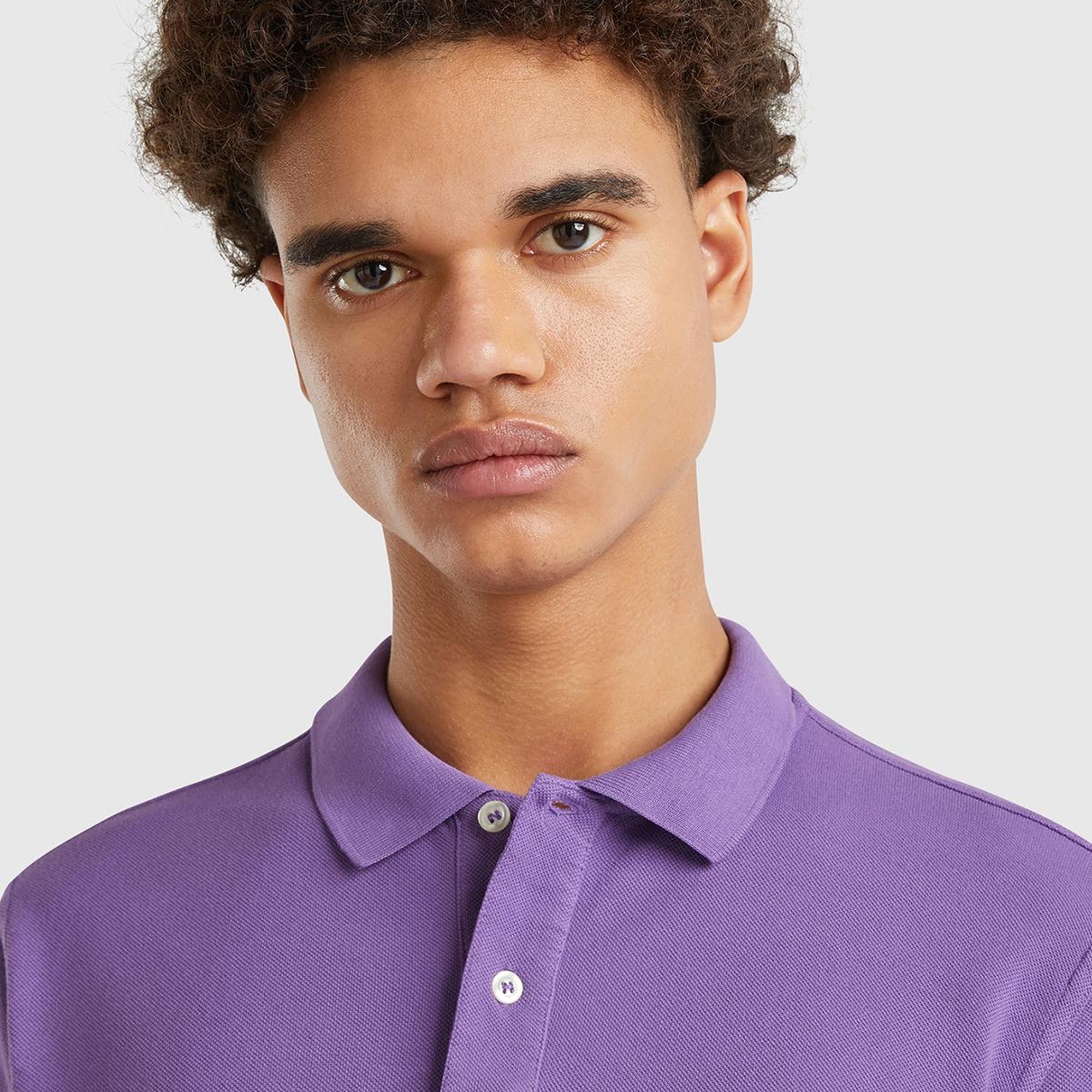 Erkek Mor Regular Fit Kısa Kollu Polo T-Shirt