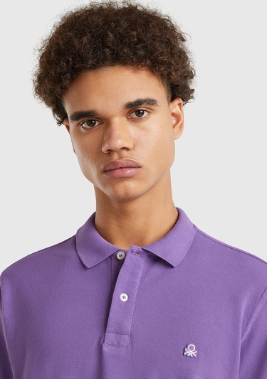 Erkek Mor Regular Fit Kısa Kollu Polo T-Shirt