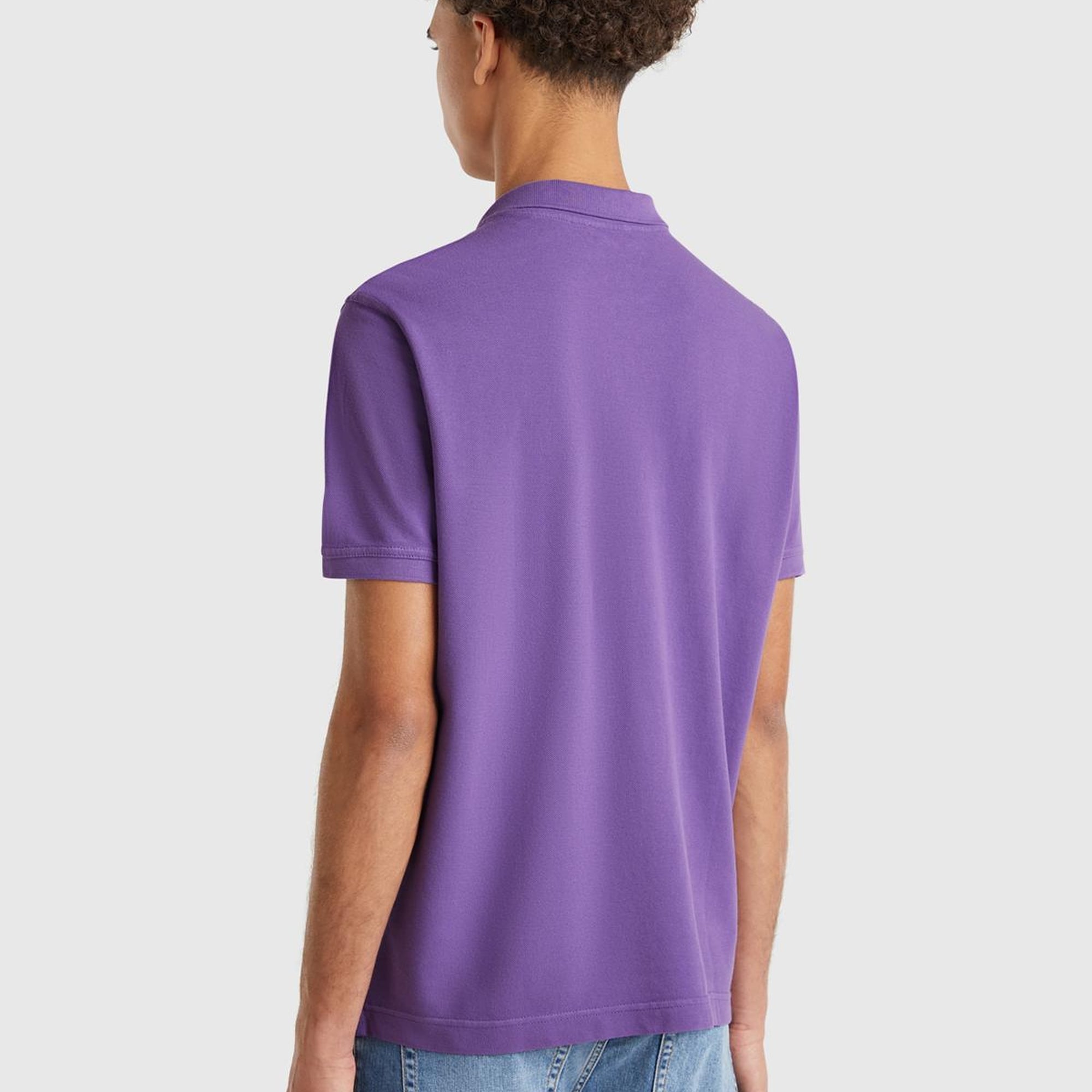 Erkek Mor Regular Fit Kısa Kollu Polo T-Shirt
