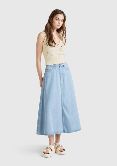  Kadın Krem %100 Pamuk Çiçek İşlemeli Göğsü Büzgülü Regular Fit Triko Atlet