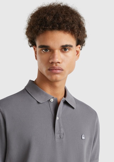  Erkek Antrasit Regular Fit Kısa Kollu Polo T-Shirt