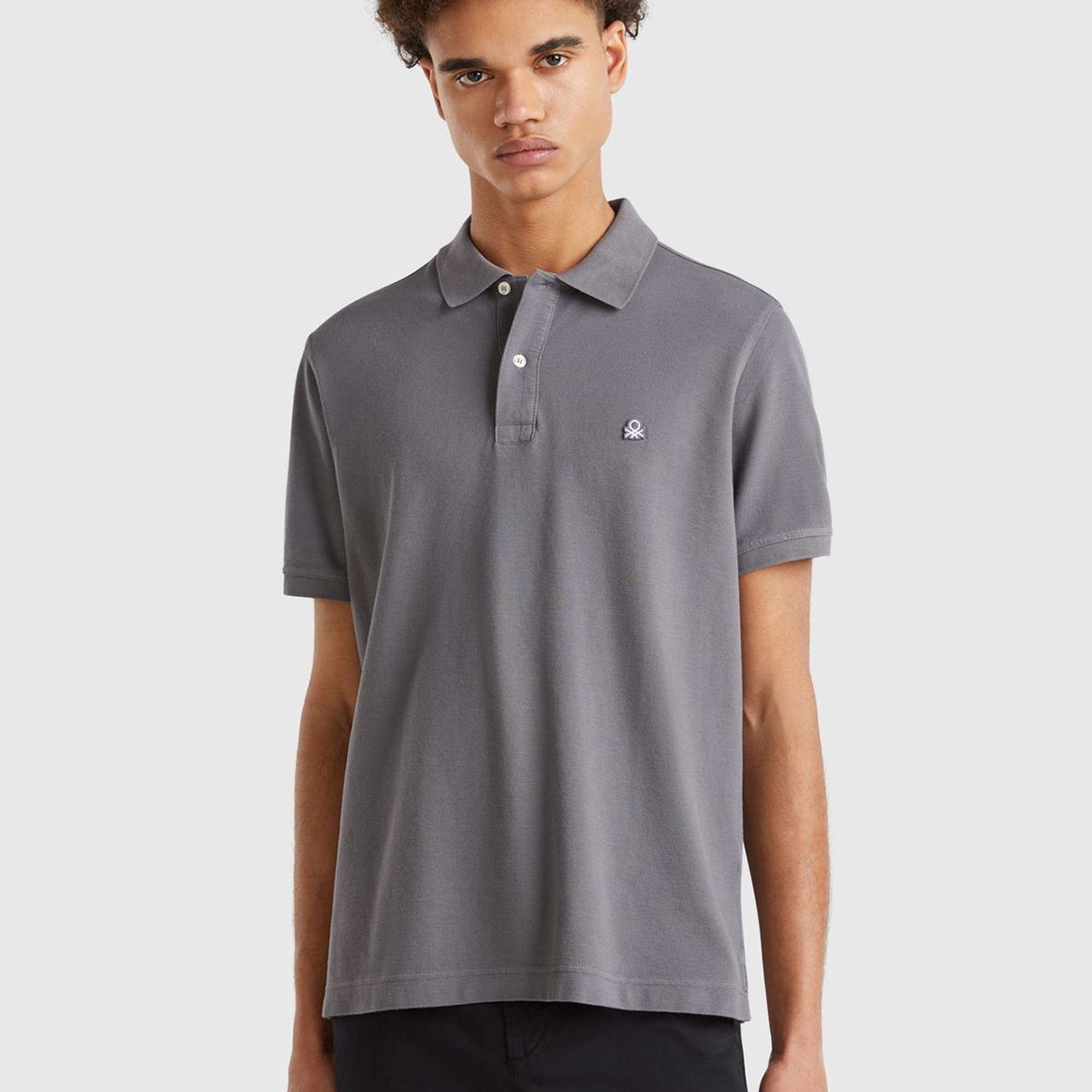 Erkek Antrasit Regular Fit Kısa Kollu Polo T-Shirt