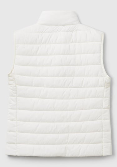  Kadın Krem Polyester Dolgulu Fermuarlı Slim Fit Pufa Yelek