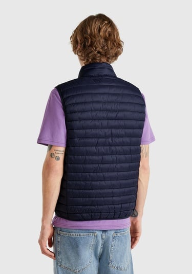  Erkek Lacivert Polyester Dolgulu Regular Fit Yelek