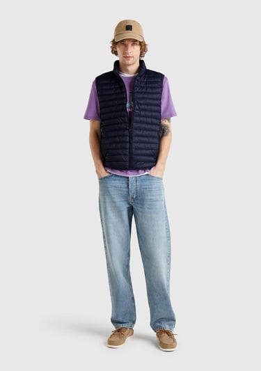  Erkek Lacivert Polyester Dolgulu Regular Fit Yelek