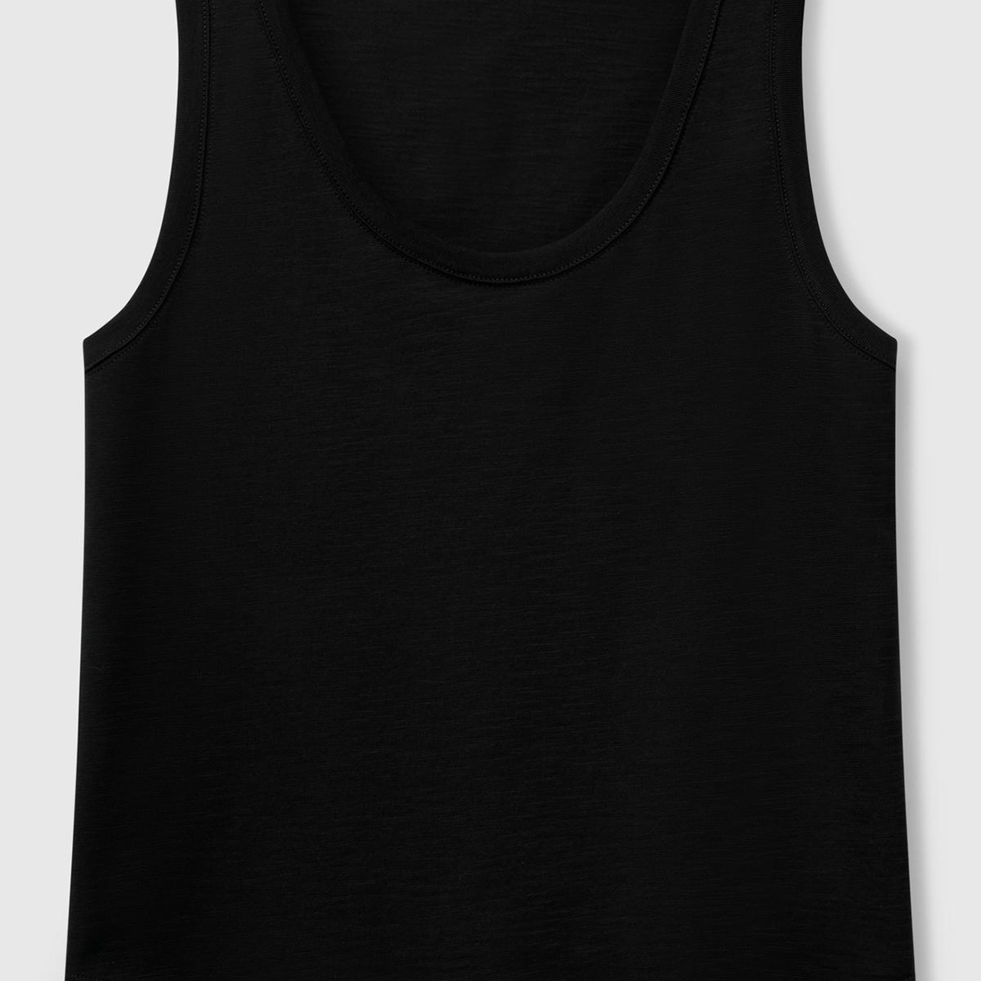 Kadın Siyah %100 Pamuk Nervür Detaylı  Atlet