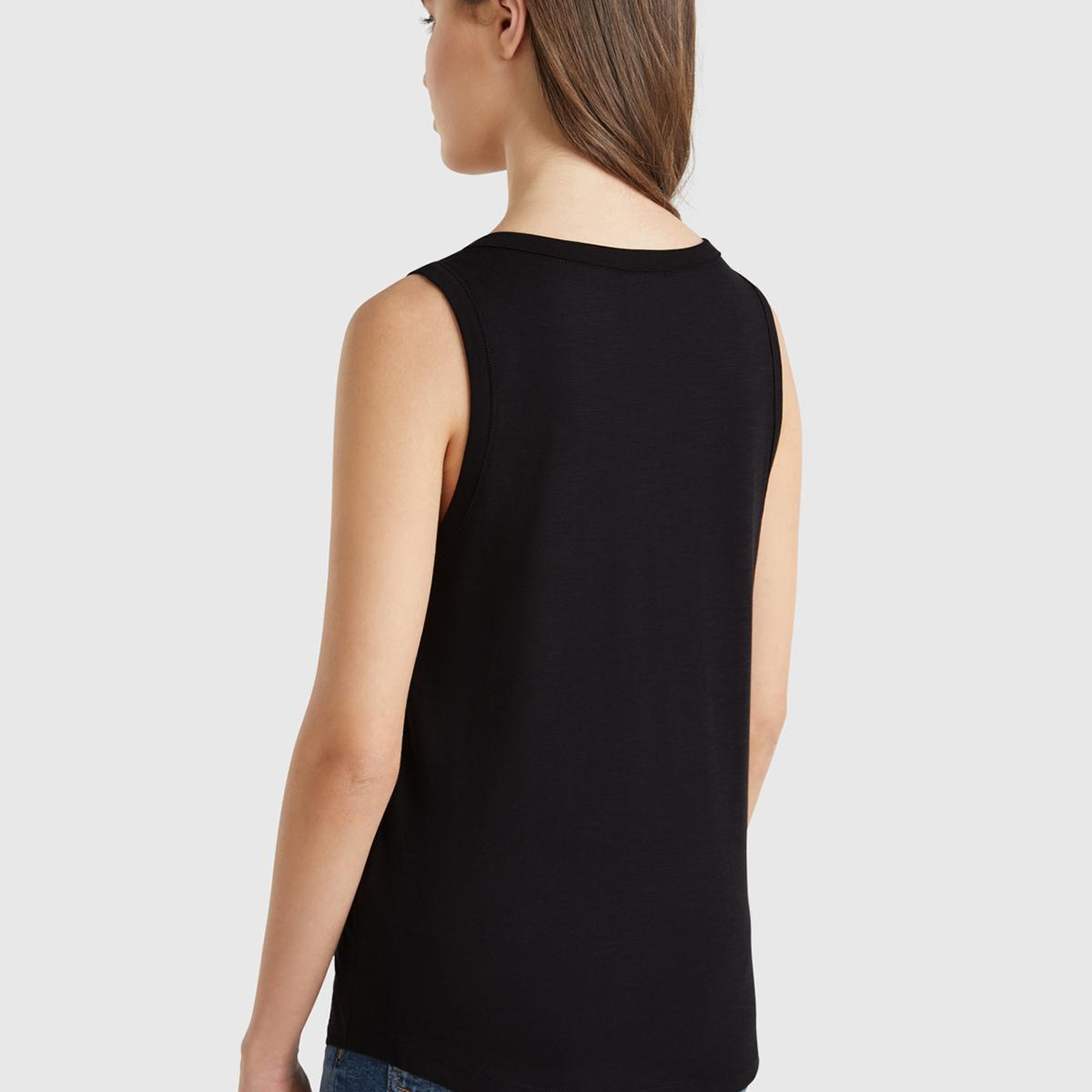 Kadın Siyah %100 Pamuk Nervür Detaylı  Atlet