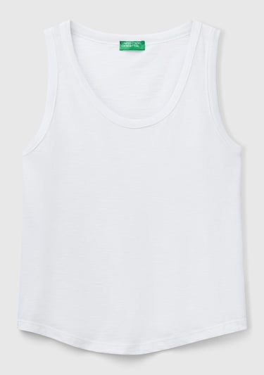  Kadın Beyaz %100 Pamuk Nervür Detaylı  Atlet