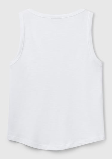  Kadın Beyaz %100 Pamuk Nervür Detaylı  Atlet