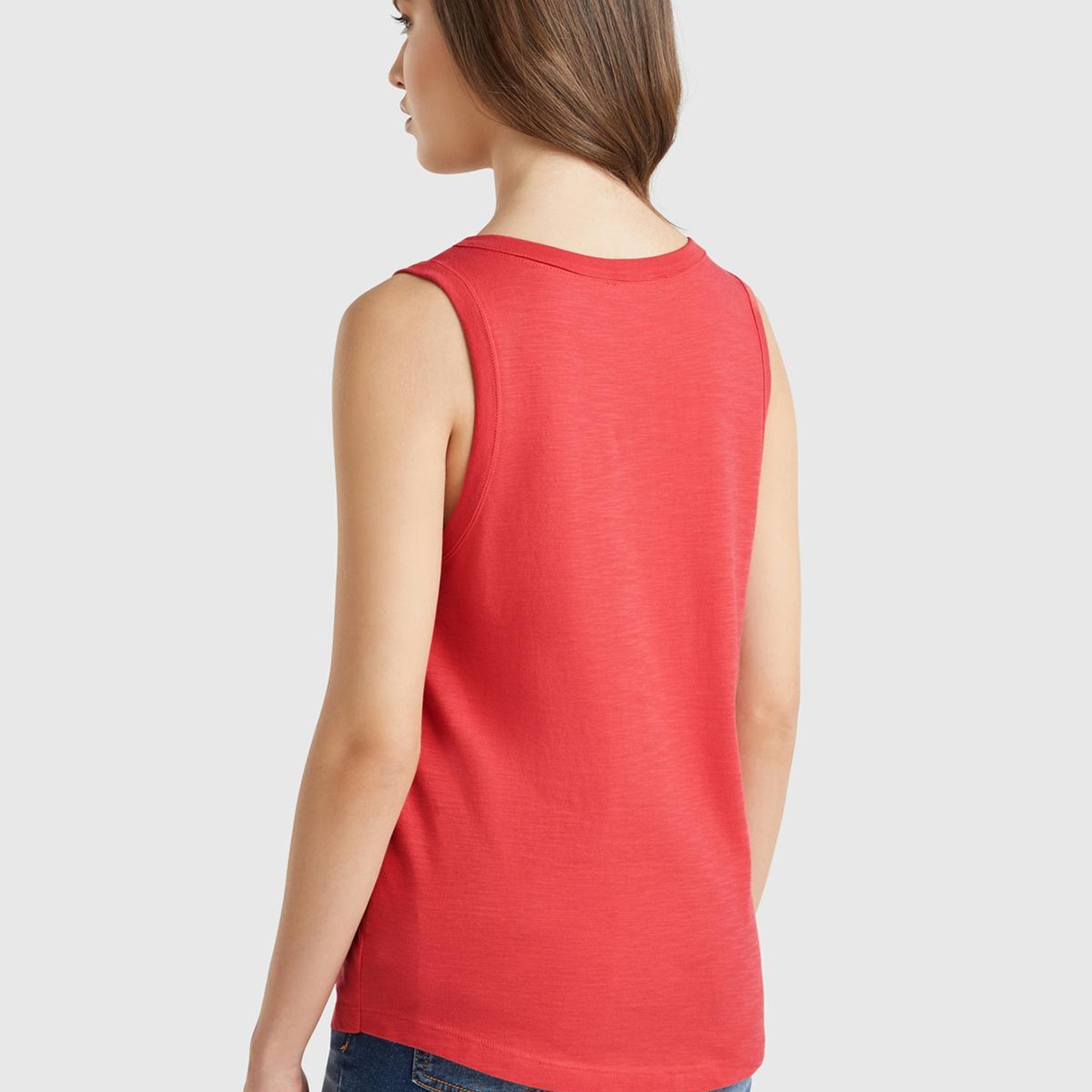 Kadın Mercan %100 Pamuk Nervür Detaylı  Atlet