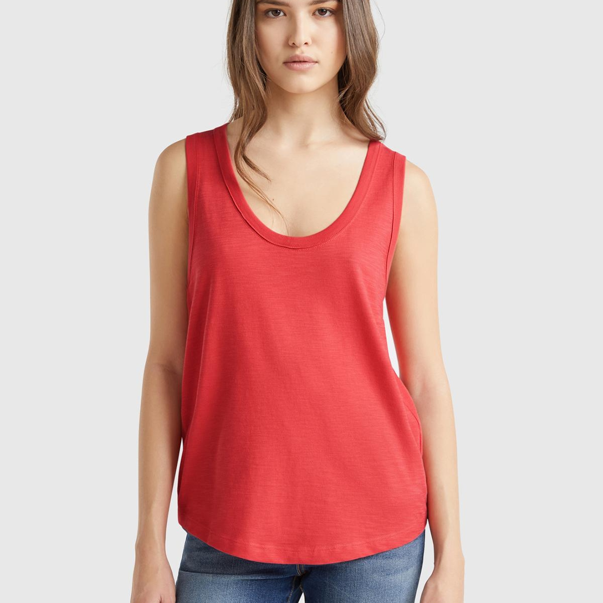 Kadın Mercan %100 Pamuk Nervür Detaylı  Atlet