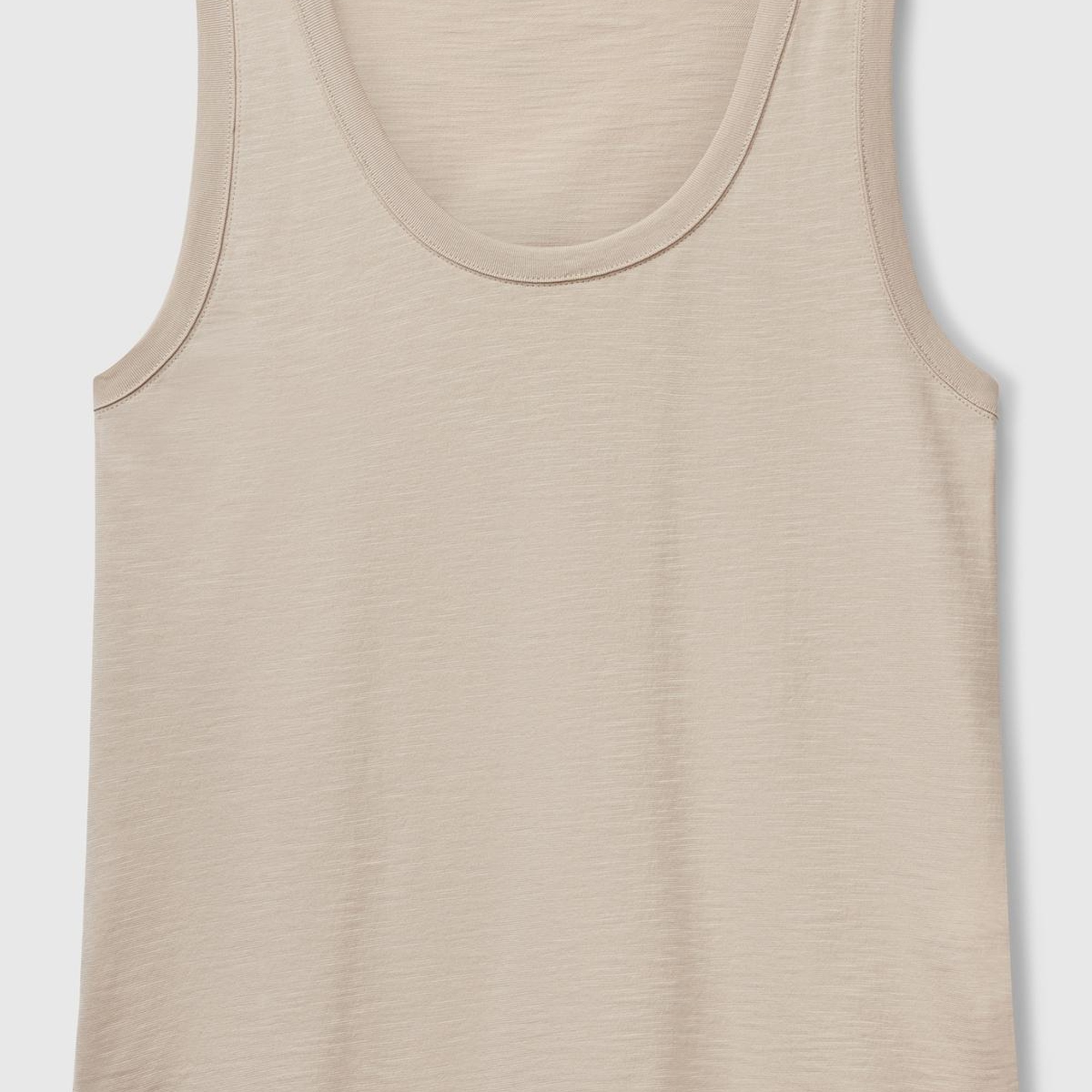 Kadın Bej %100 Pamuk Nervür Detaylı  Atlet