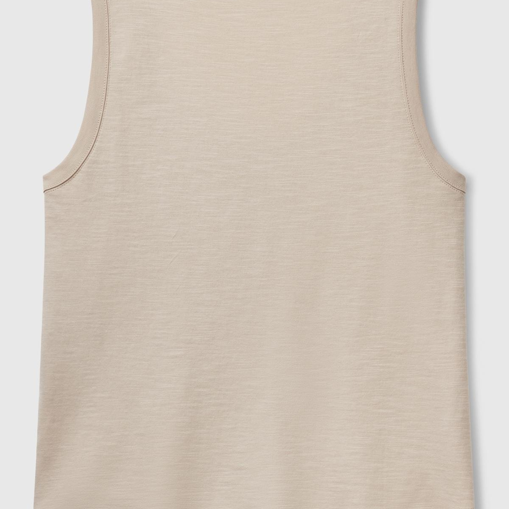 Kadın Bej %100 Pamuk Nervür Detaylı  Atlet