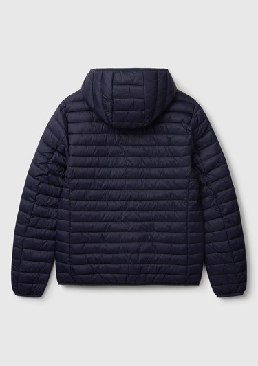  Erkek Lacivert Polyester Dolgulu Regular Fit Kapüşonlu Puffer Mont