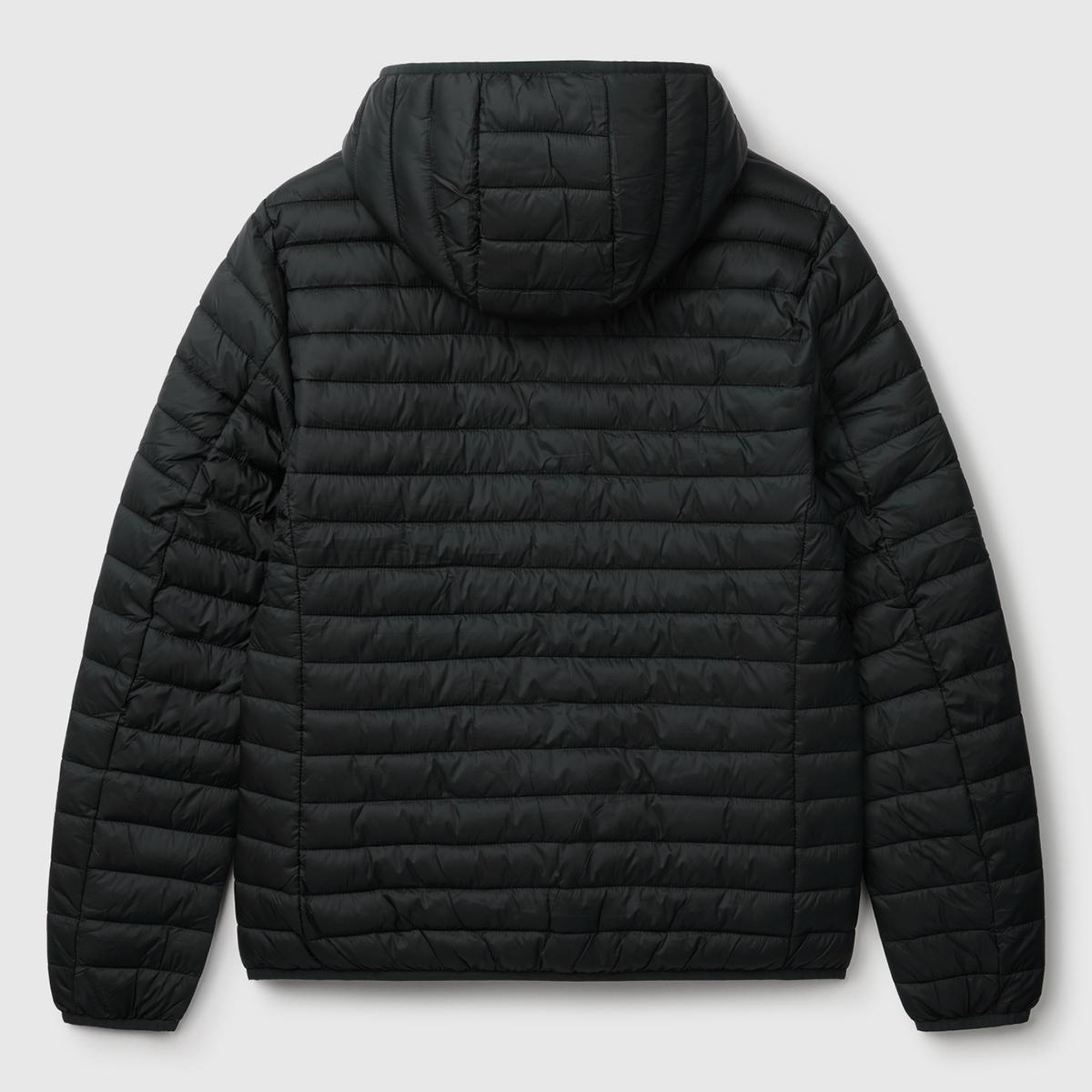 Erkek Siyah Polyester Dolgulu Regular Fit Kapüşonlu Puffer Mont